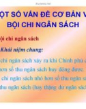 Bài giảng Một số vấn đề cơ bản về bội chi ngân sách