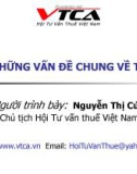 Bài giảng Những vấn đề chung về thuế - Nguyễn Thị Cúc