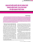 Quan hệ giữa Quốc hội và chính phủ trong Hiến pháp 1958 của Pháp và vận dụng ở Việt Nam